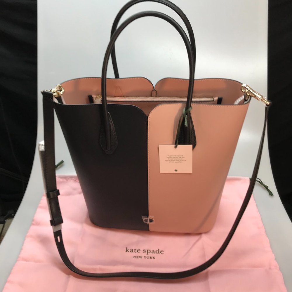 ***SALE***NWT Kate Spade Nicole Pink & Black Leather Bicolor Tote/Crossbody Bag